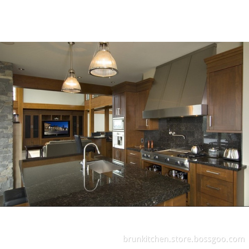 Oak MFC Veneering Finish Antique Kitchen Cabinet